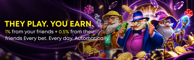 Referral rewards: 1% from friends, 0.5% from their friends